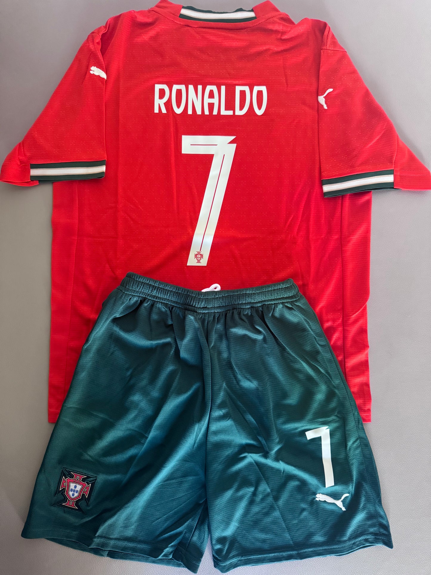 Ronaldo Portugal jersey kids set