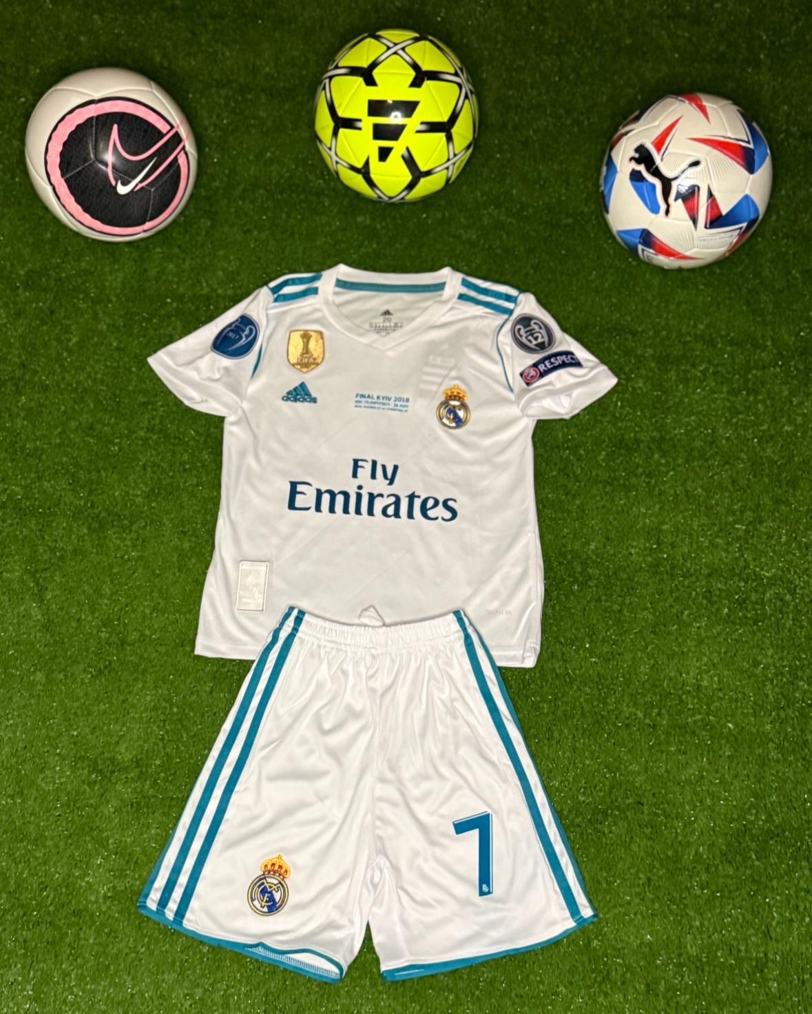 Ronaldo Real Madrid retro jersey kids set