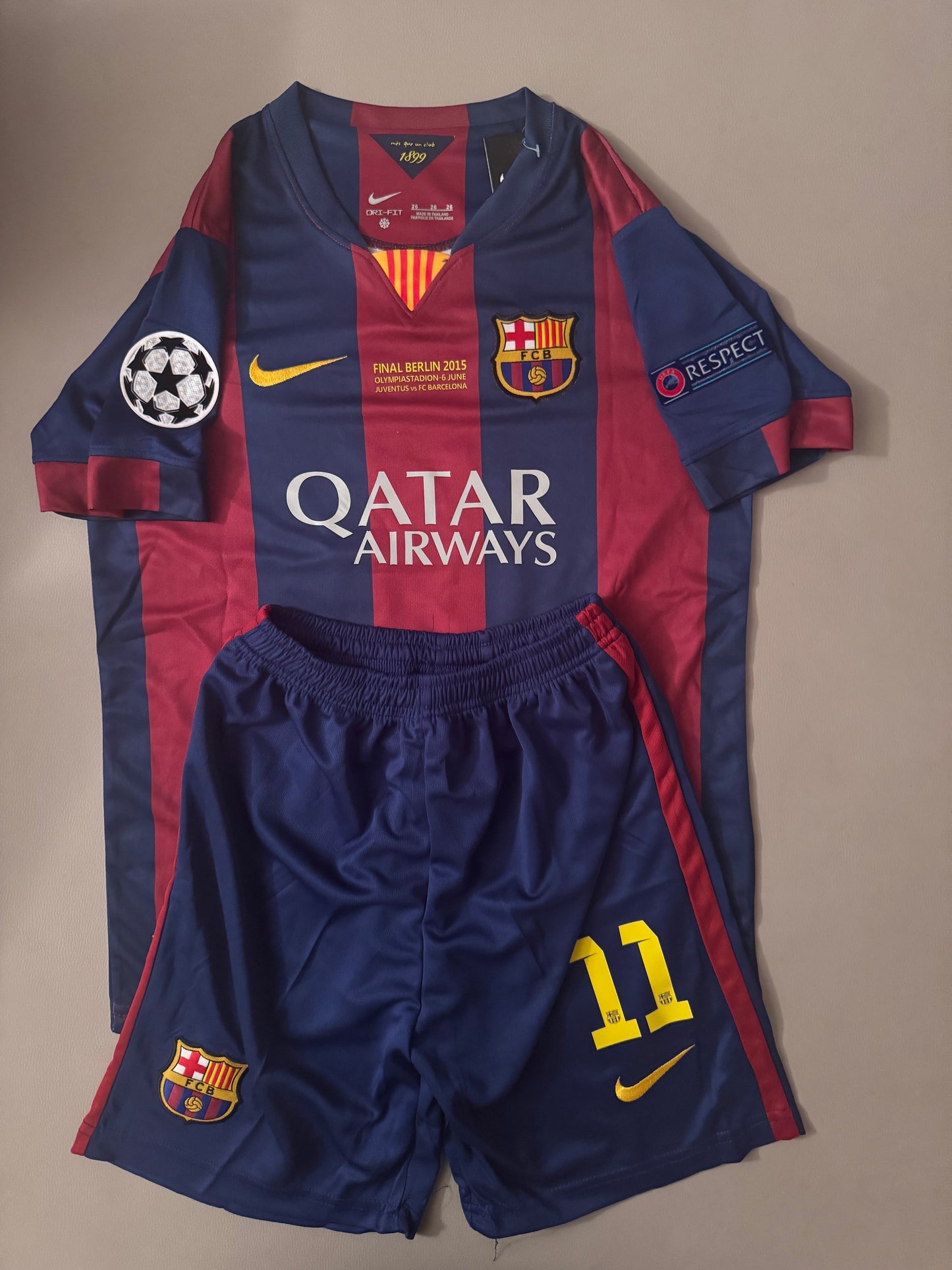 Neymar Barcelona retro jersey kids set