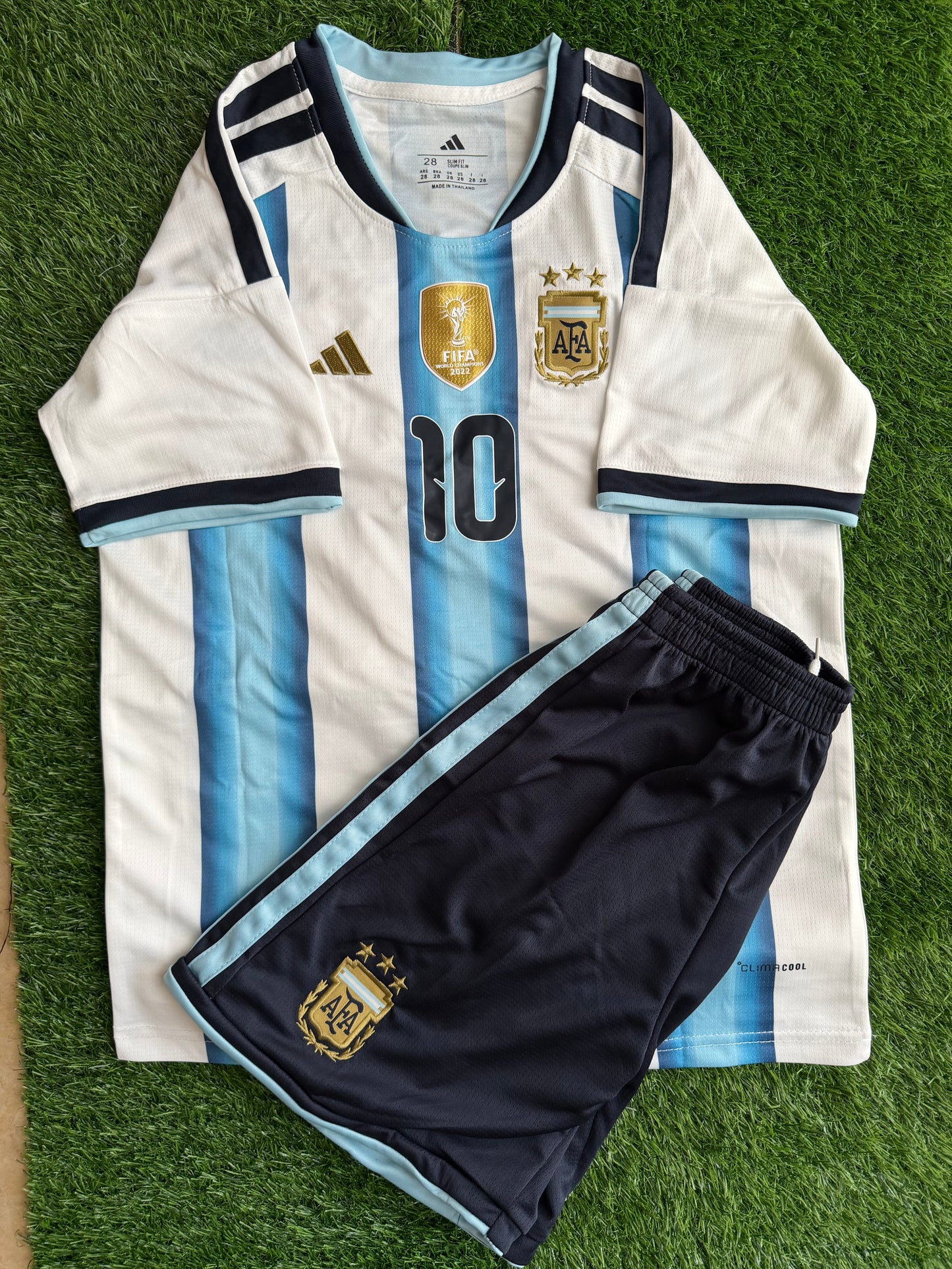 Messi Argentina jersey kids set