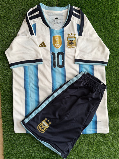 Messi Argentina jersey kids set
