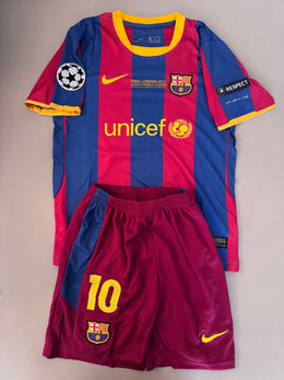 Messi Barcelona retro jersey kids set