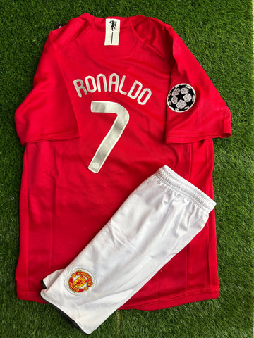Ronaldo Man U retro jersey kids set