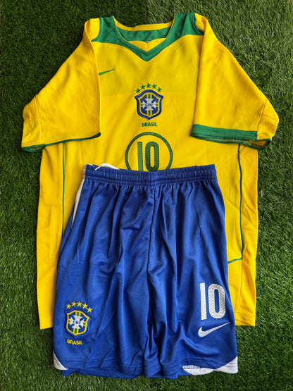 Ronaldinho Brasil retro jersey kids set