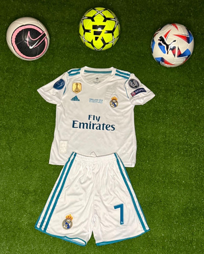 Ronaldo Real Madrid retro jersey kids set