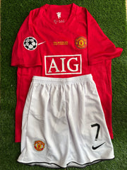 Ronaldo Man U retro jersey kids set