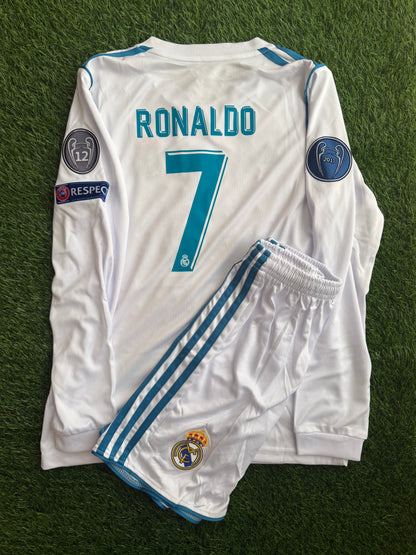 Ronaldo Real Madrid retro jersey kids set