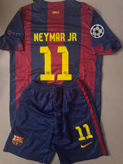 Neymar Barcelona retro jersey kids set